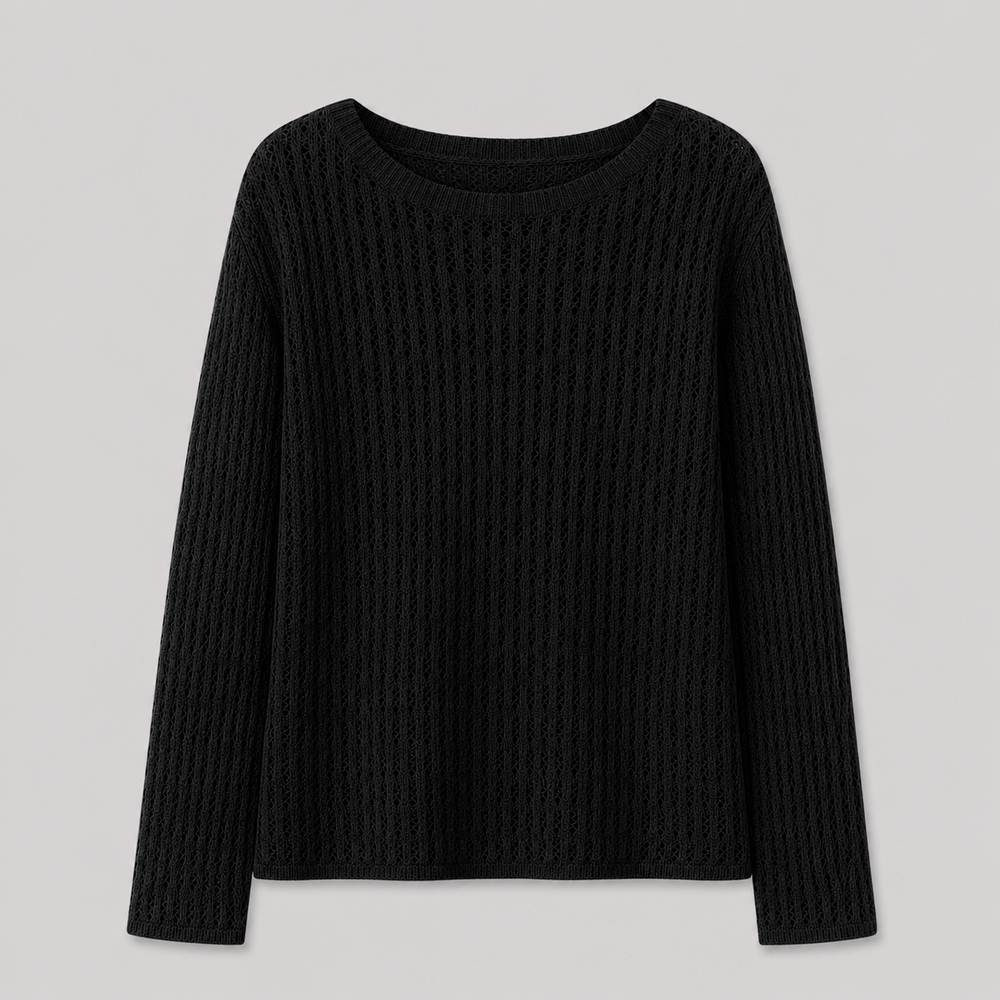 CILVELLA — Cashmere Blend Open Knit Sweater