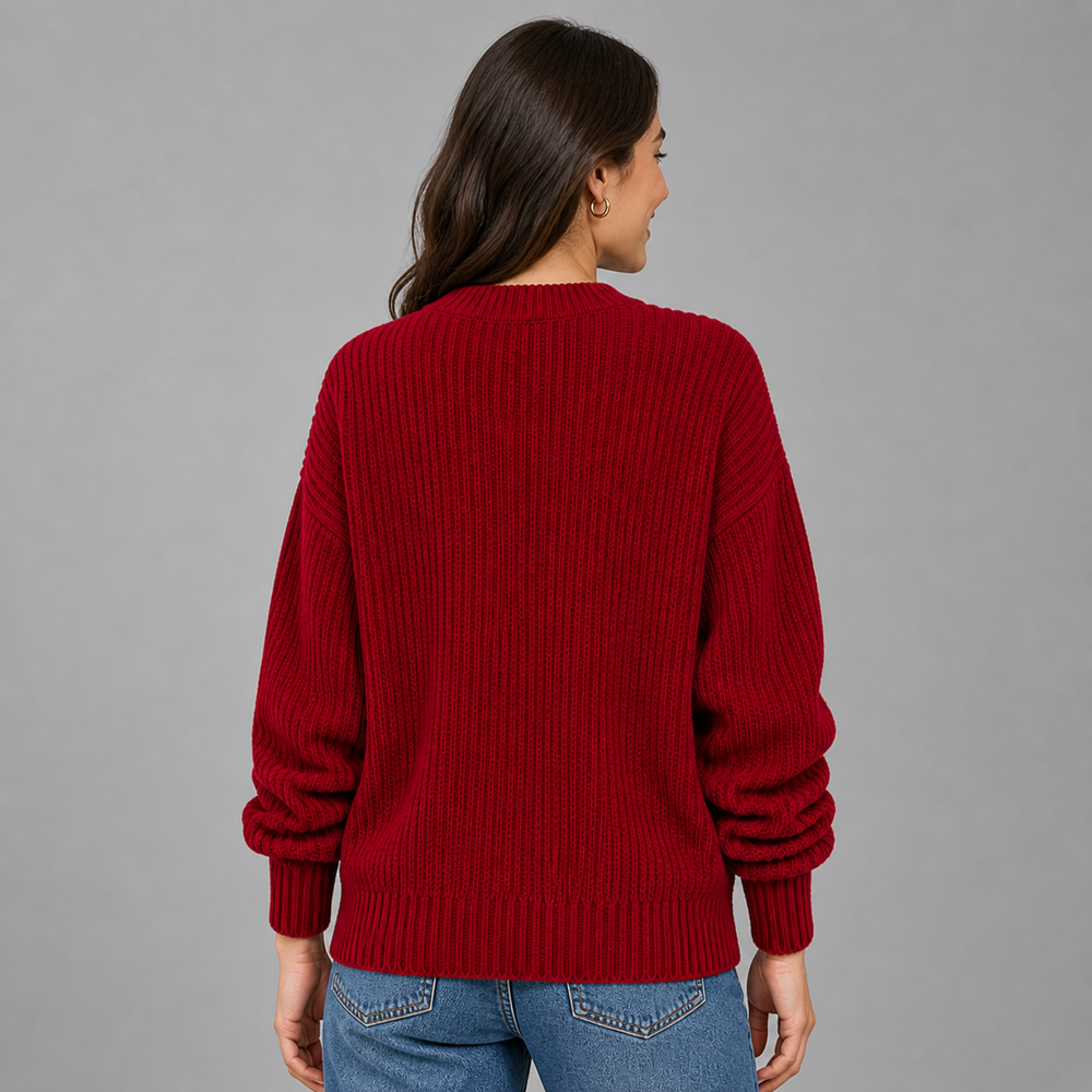 CILVELLA — Cashmere Blend Ribbed Knit Sweater
