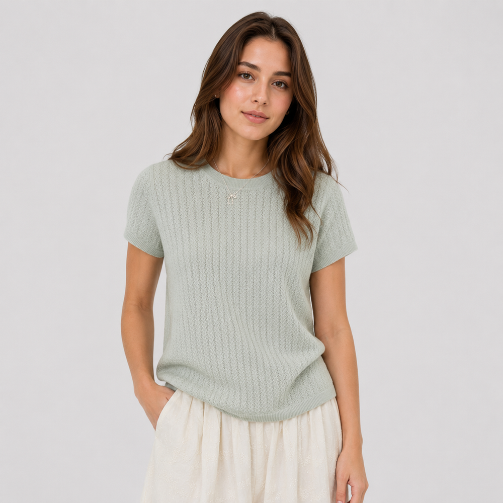 Cilvella | Tencel Lyocell Patterned Knit Top