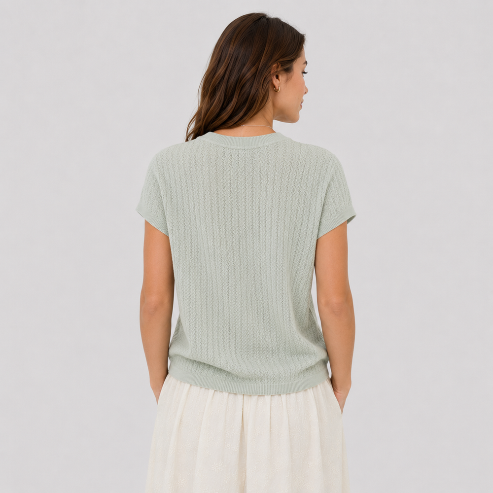 Cilvella | Tencel Lyocell Patterned Knit Top