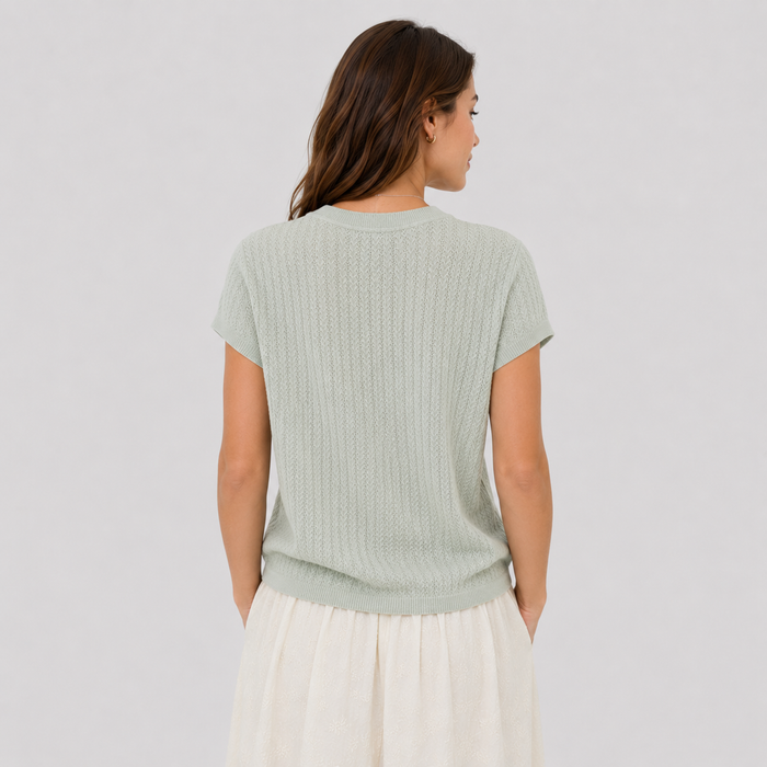 Cilvella | Tencel Lyocell Patterned Knit Top