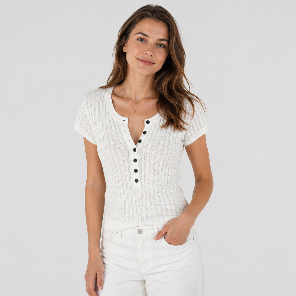 Cilvella | Tencel Lyocell Knitted Short-Sleeve Polo Shirt
