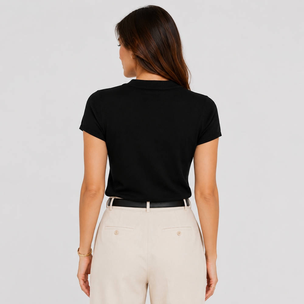 Cilvella | Tencel Lyocell Short Sleeve Knit Top