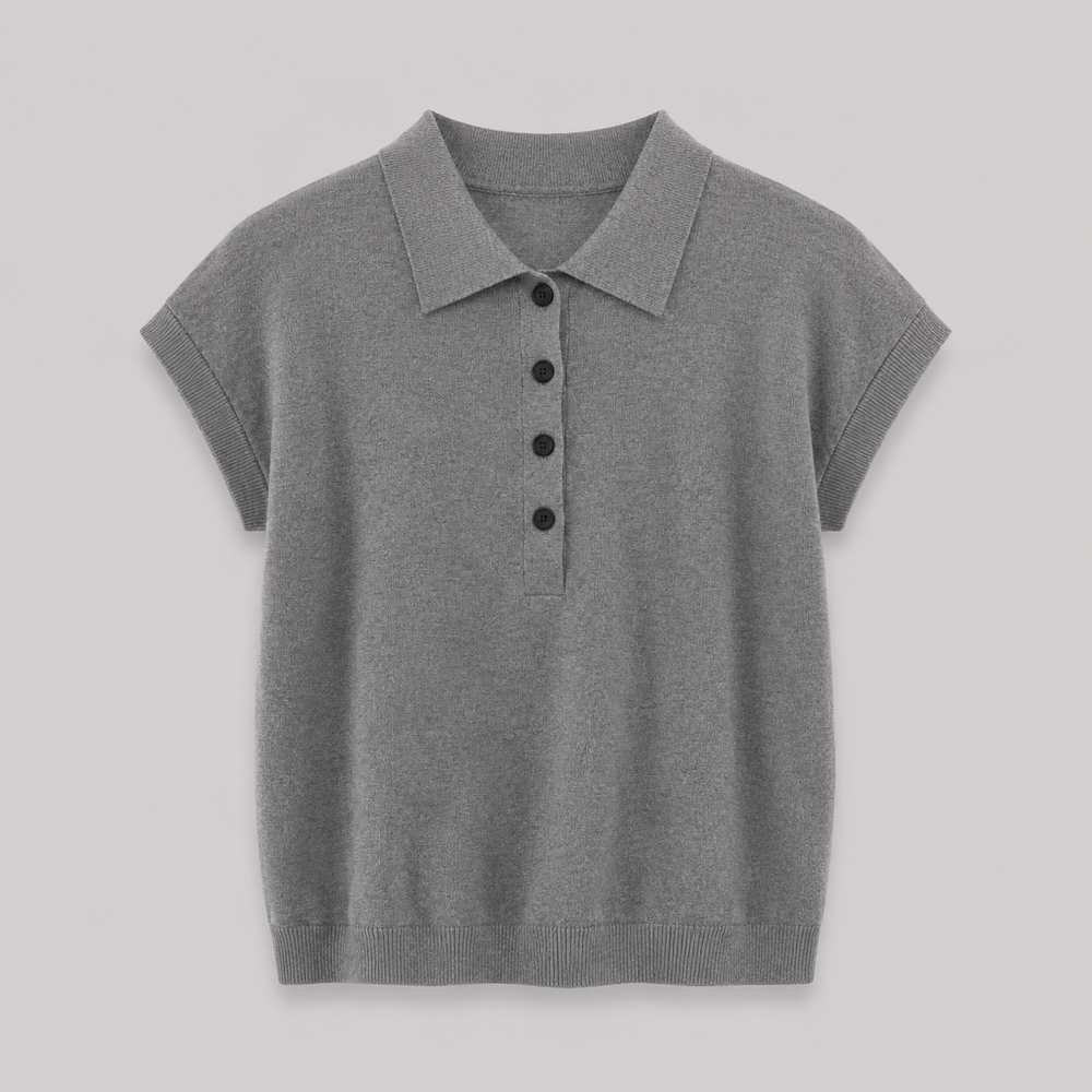 Cilvella | Tencel Lyocell Knit Polo T-Shirt