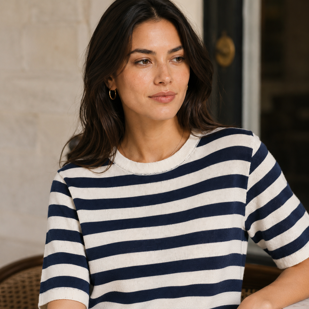 Cilvella | Tencel Lyocell Striped T-Shirt