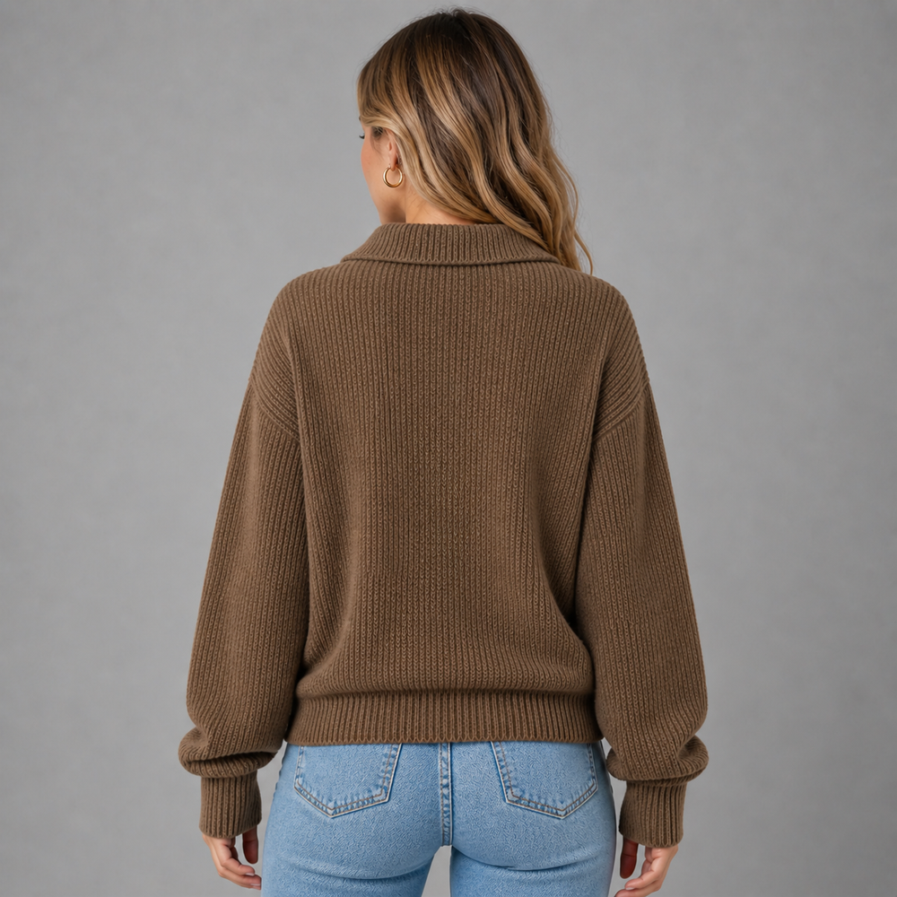CILVELLA — Cashmere Blend Polo Knit Sweater
