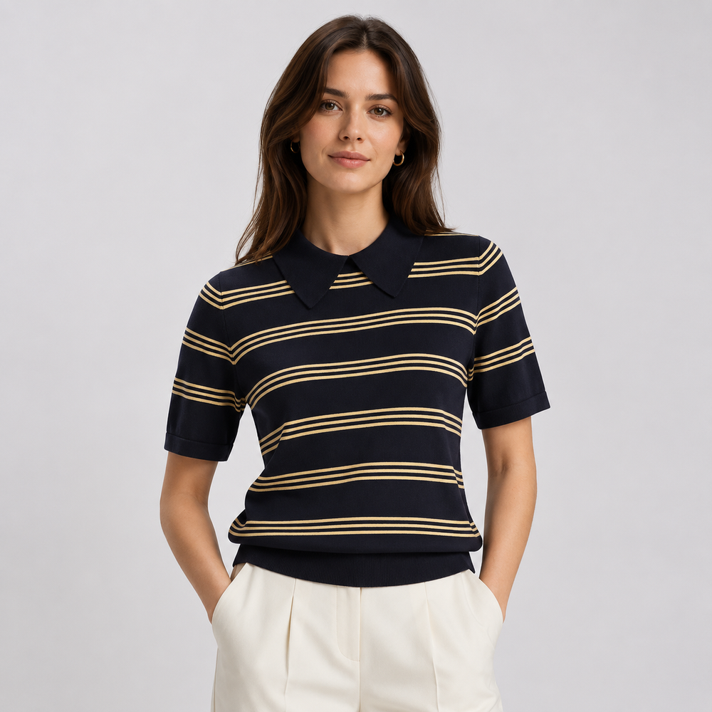 Cilvella | Tencel Lyocell Knitted Polo Shirt