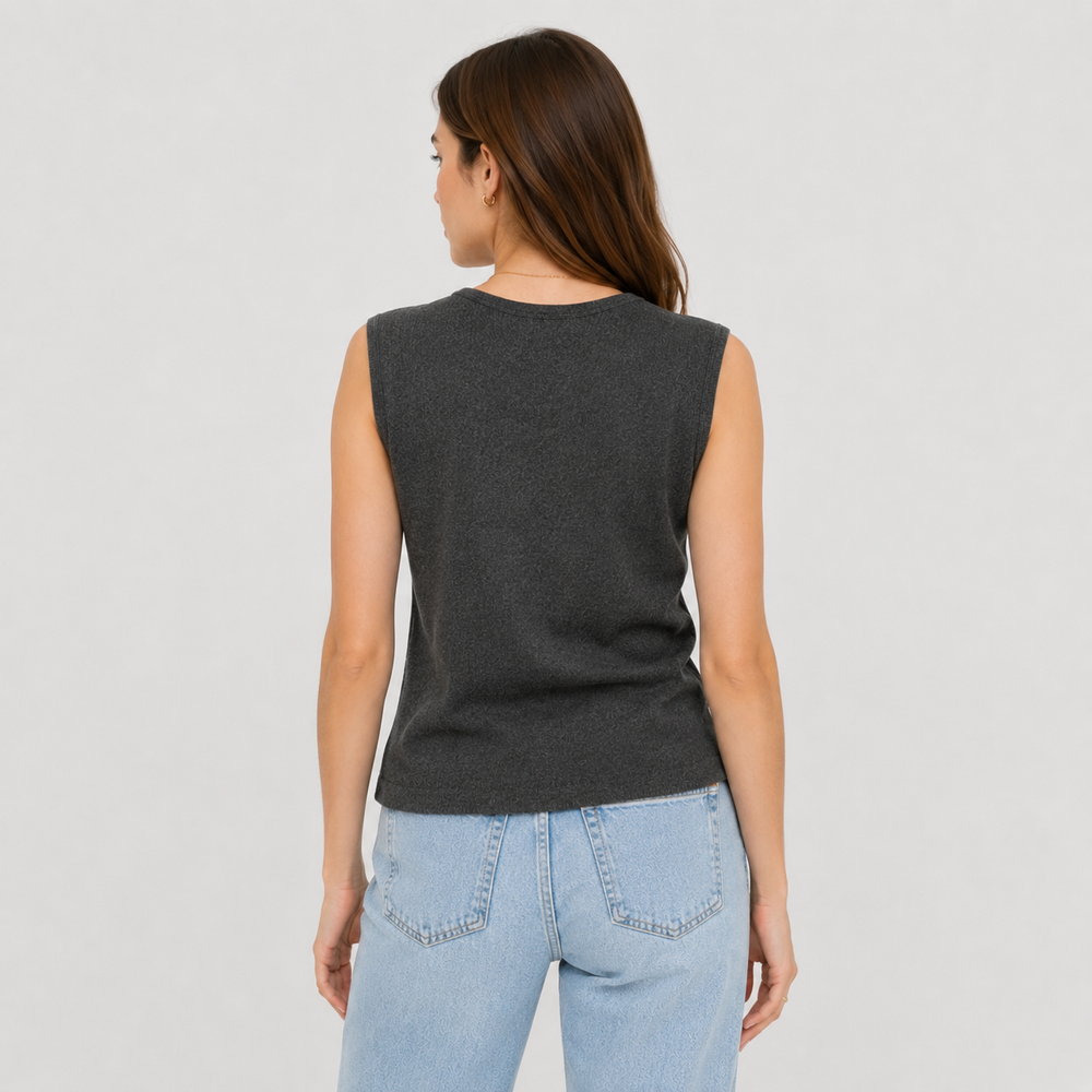 Cilvella | Tencel Lyocell Ribbed Sleeveless Top
