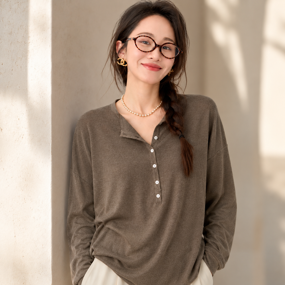 Cilvella | Tencel Lyocell Relaxed Fit Knit Blouse