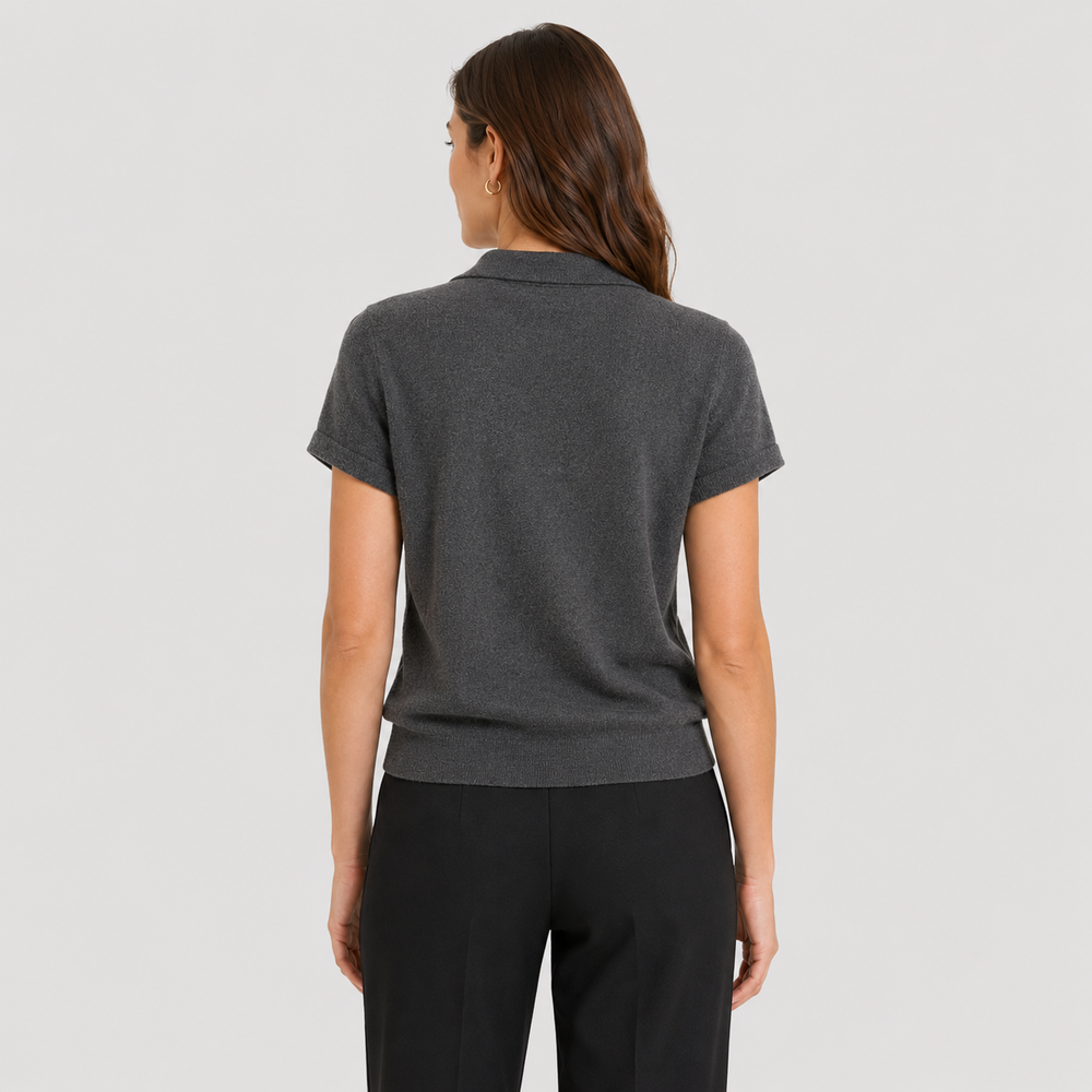 Cilvella | Tencel Lyocell Knit Polo T-Shirt