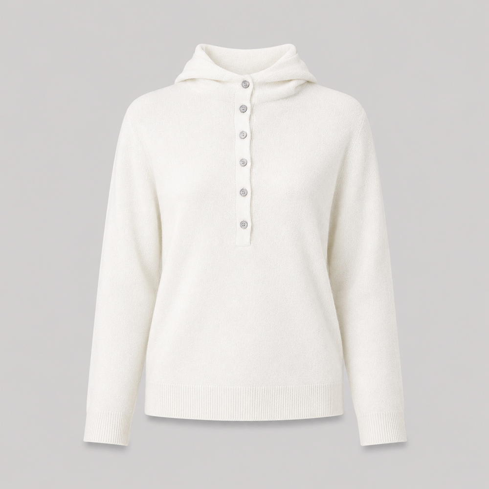 CILVELLA — Cashmere Blend Hooded Knit Sweater