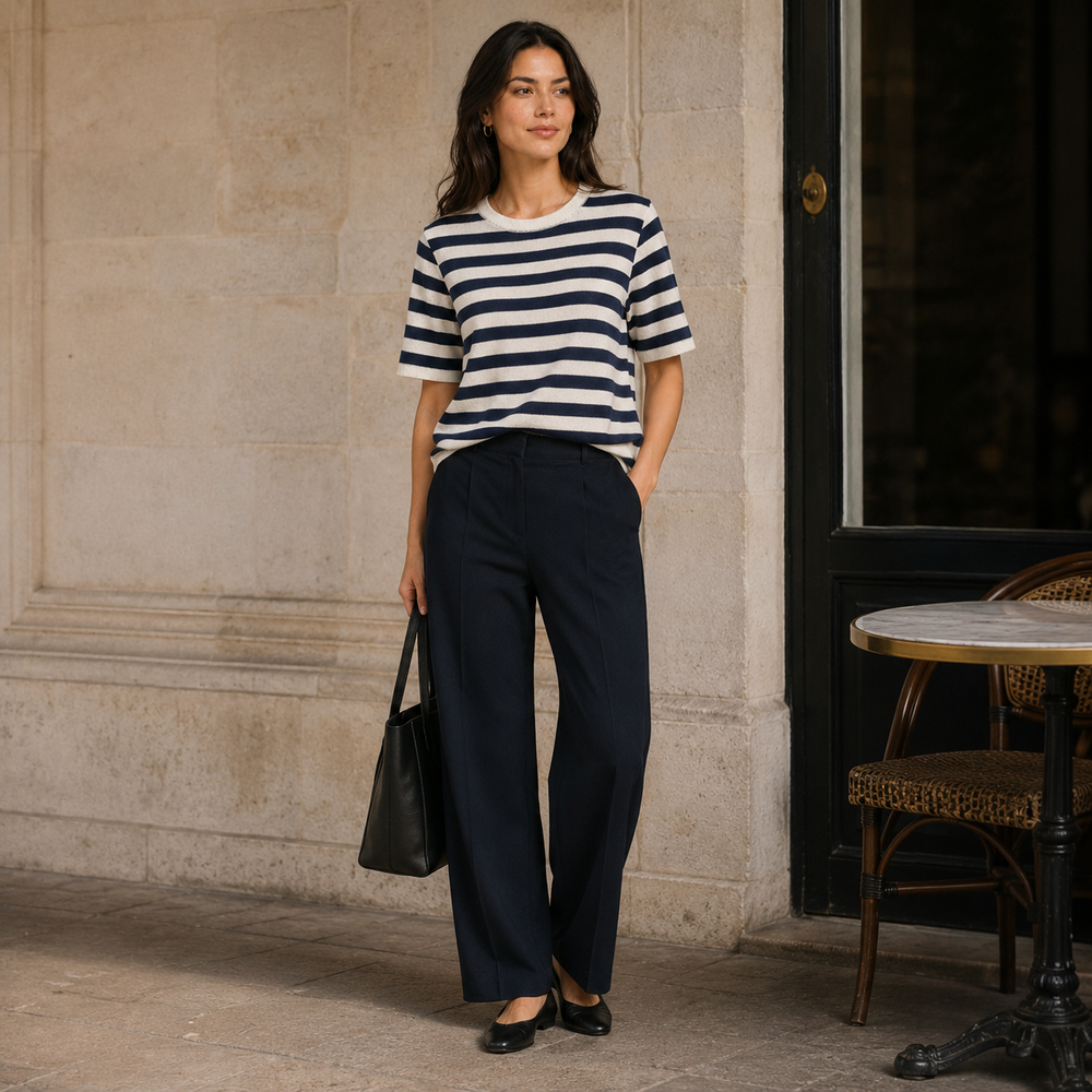Cilvella | Tencel Lyocell Striped T-Shirt