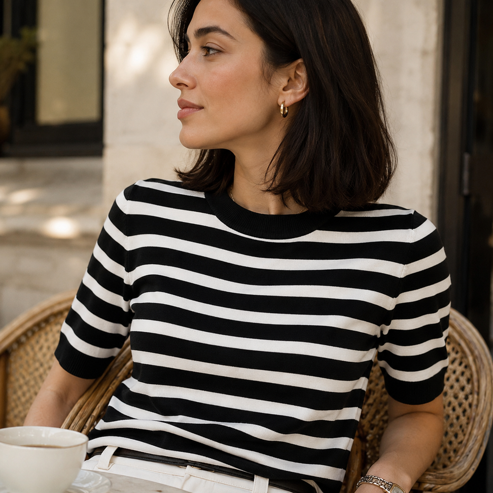 Cilvella | Tencel Lyocell Monochrome Knit Top