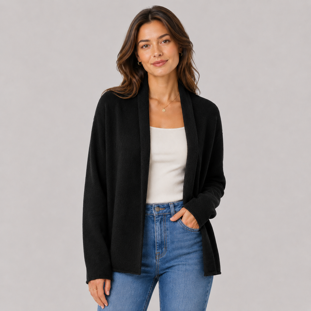 CILVELLA — Cashmere Blend Relaxed Open Cardigan