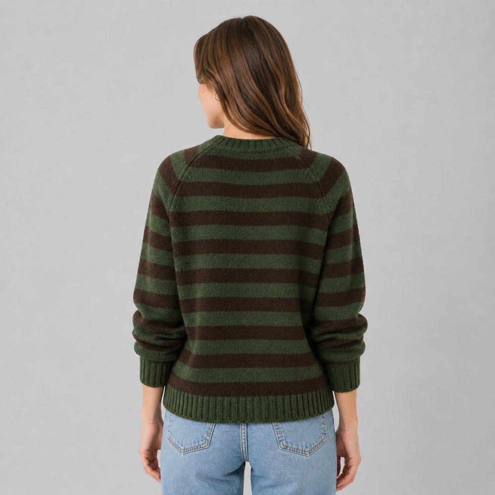 CILVELLA — Cashmere Blend Striped Knit Cardigan