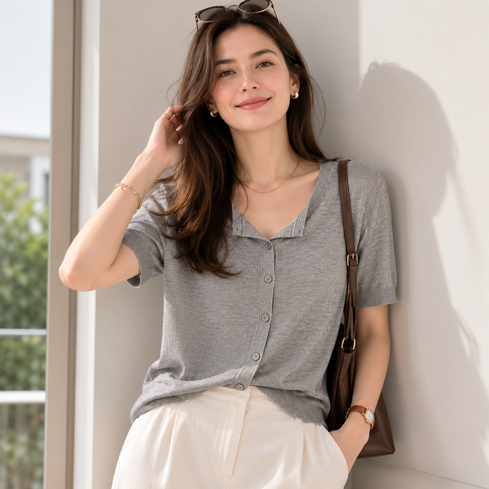 Cilvella | Tencel Lyocell Fine-Knit Cardigan