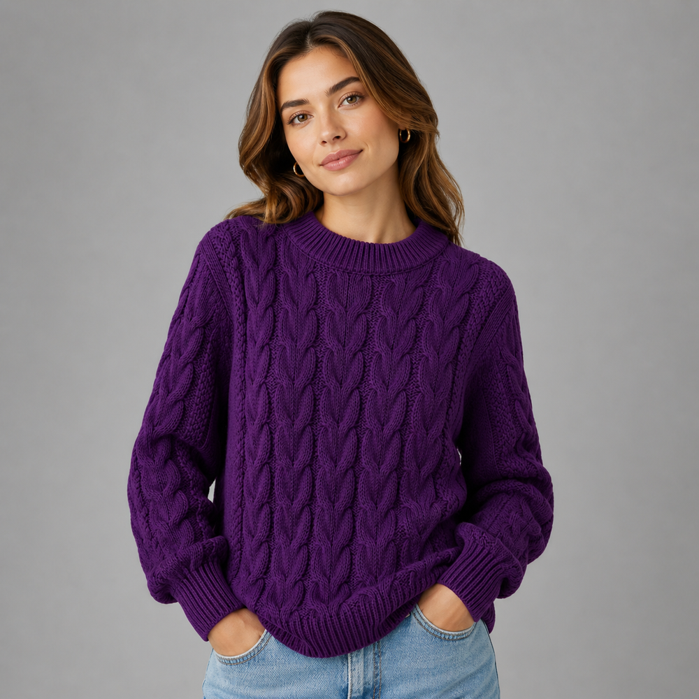 CILVELLA — Cashmere Blend Textured Knit Sweater