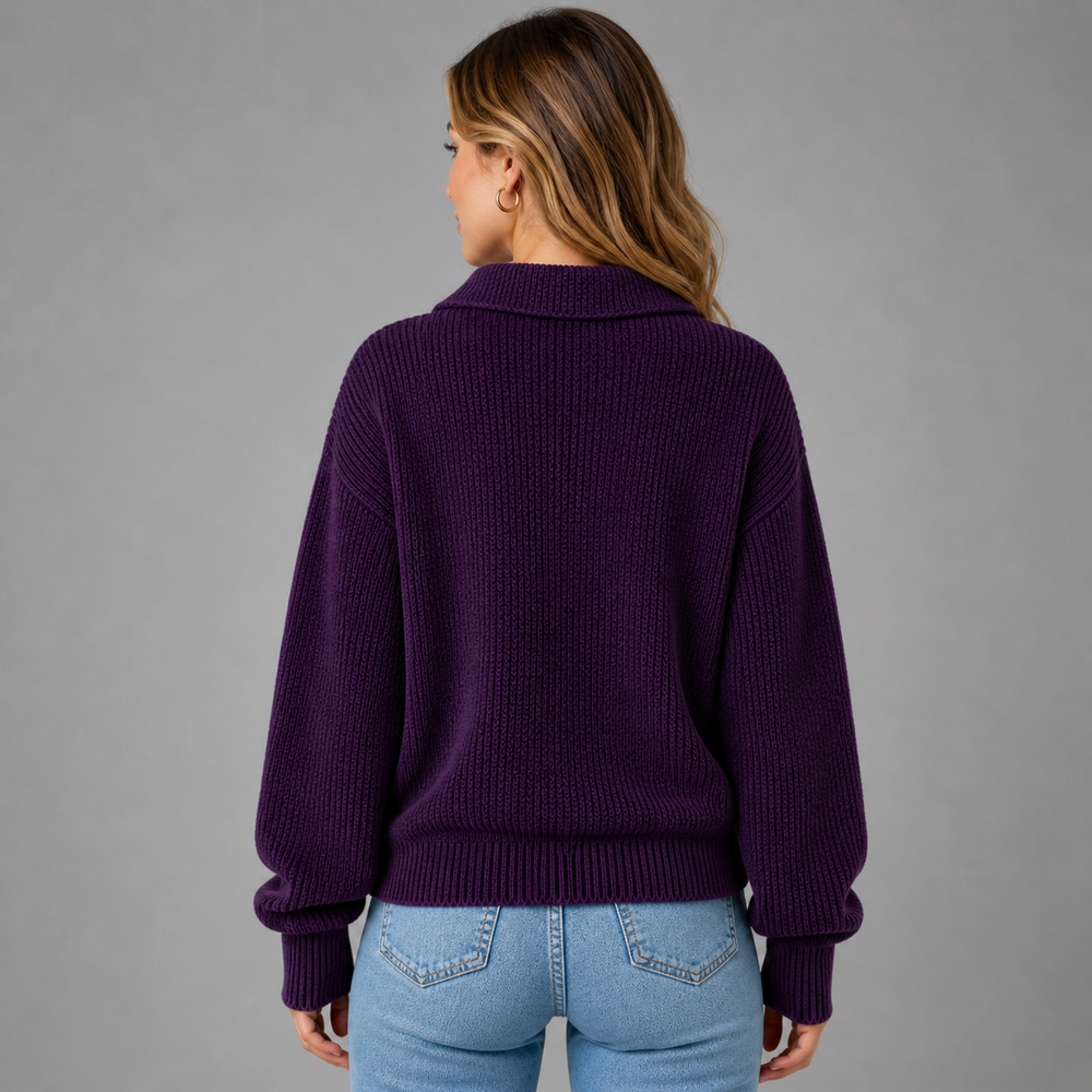 CILVELLA — Cashmere Blend Polo Knit Sweater