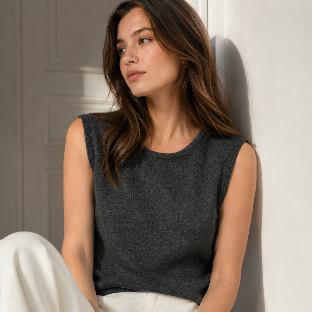 Cilvella | Tencel Lyocell Ribbed Sleeveless Top