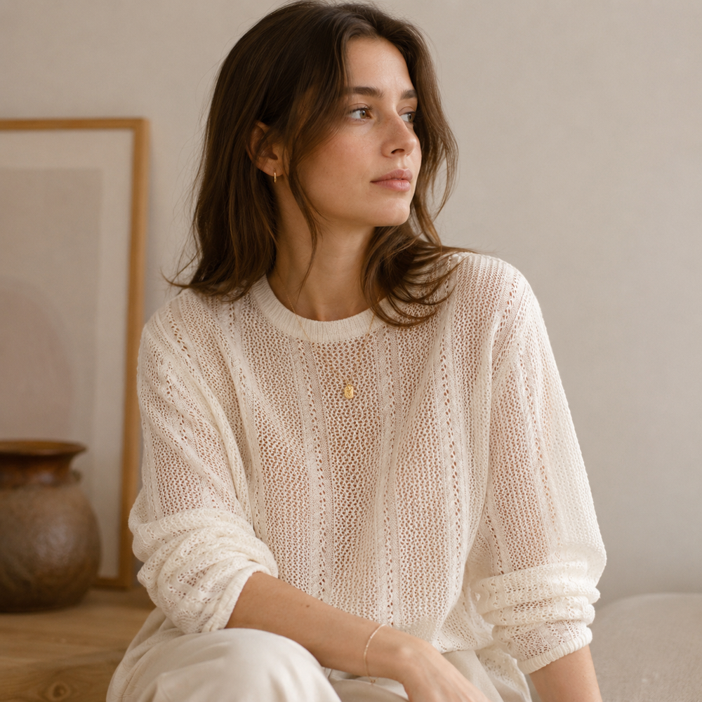 Cilvella | Tencel Lyocell Open-Knit Sweater