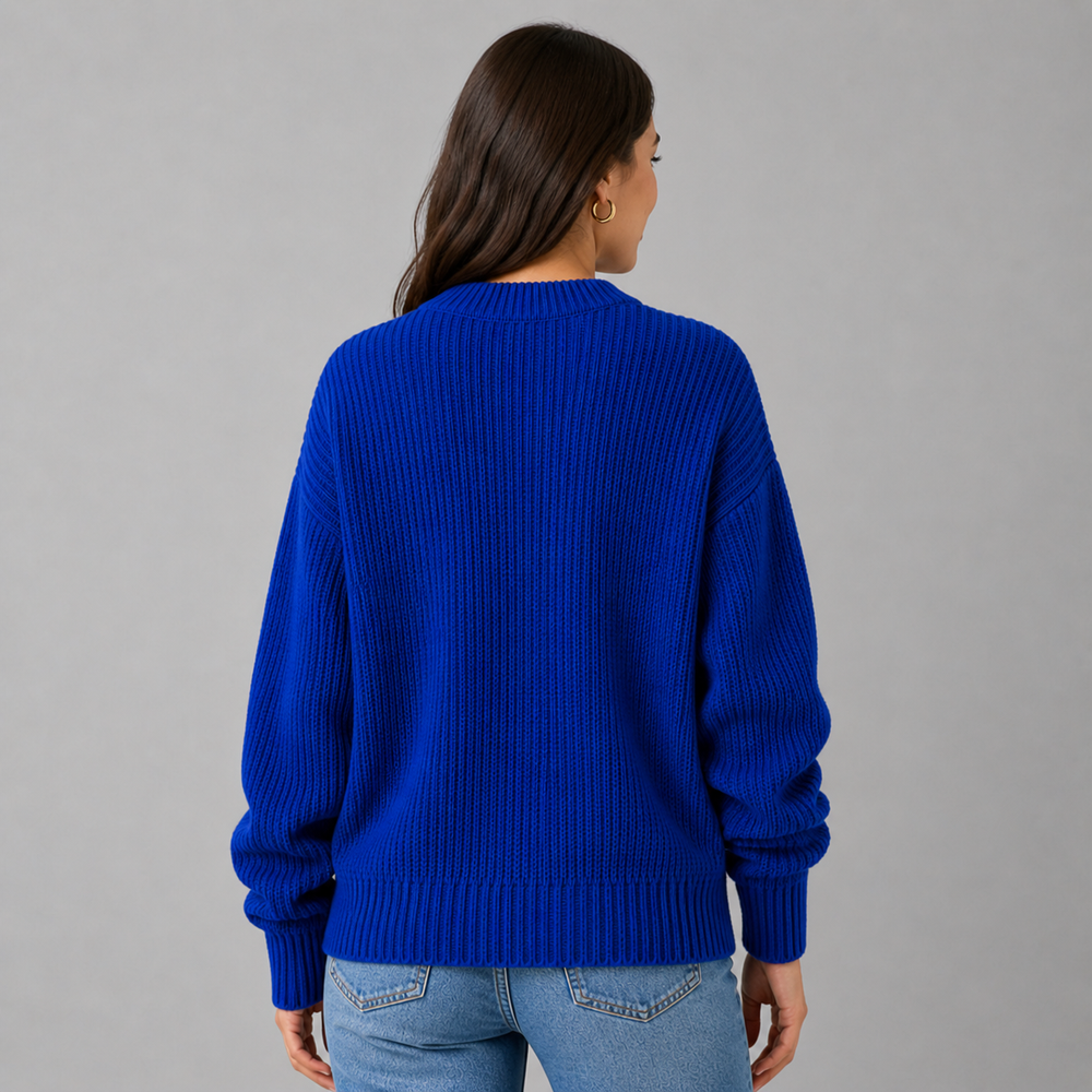 CILVELLA — Cashmere Blend Ribbed Knit Sweater