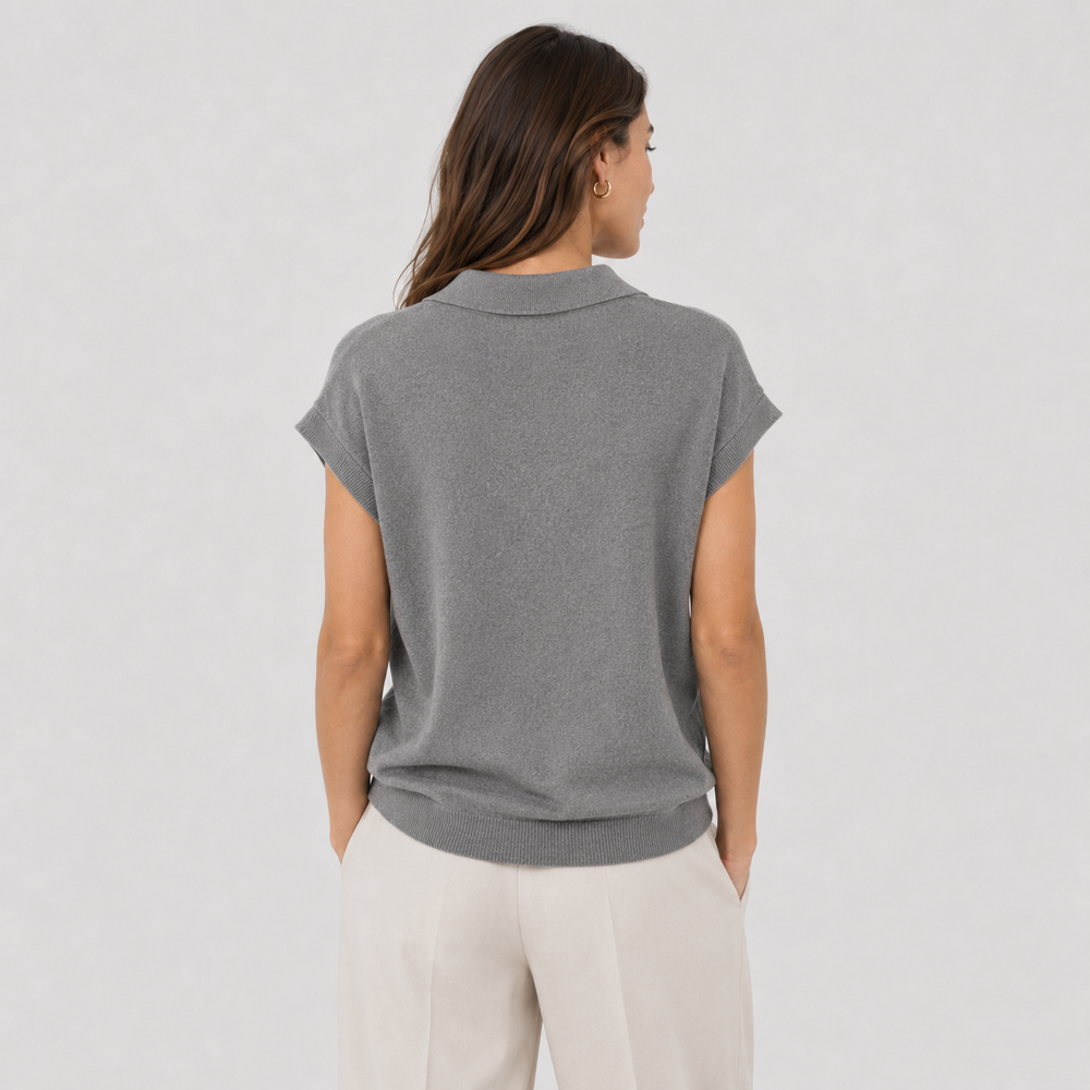 Cilvella | Tencel Lyocell Knit Polo T-Shirt