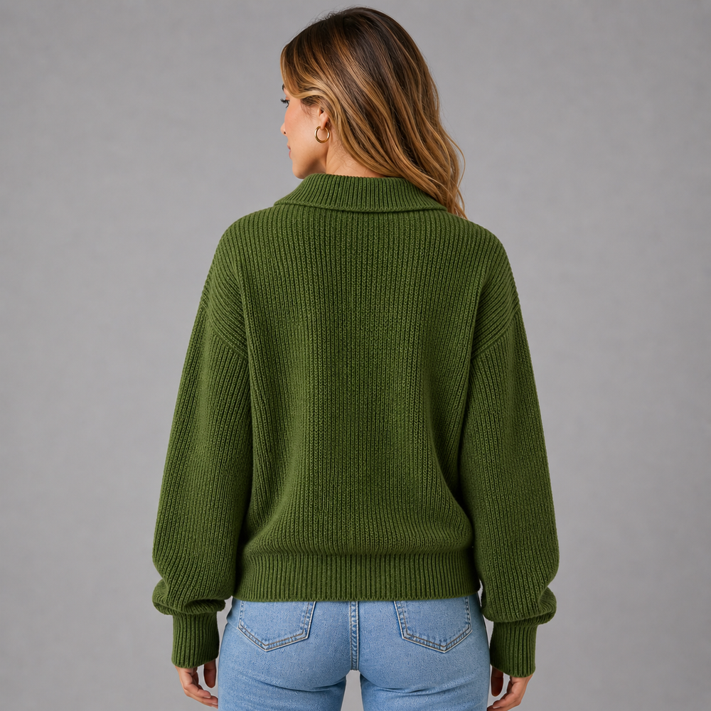 CILVELLA — Cashmere Blend Polo Knit Sweater