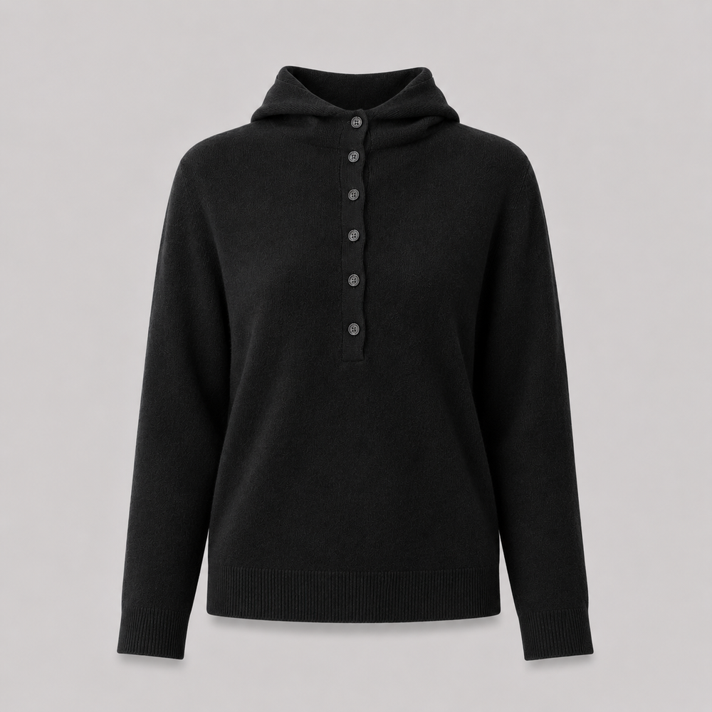 CILVELLA — Cashmere Blend Hooded Knit Sweater