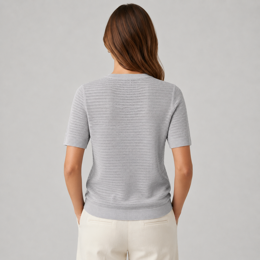 Cilvella | Tencel Lyocell Short Sleeve Knit Sweater