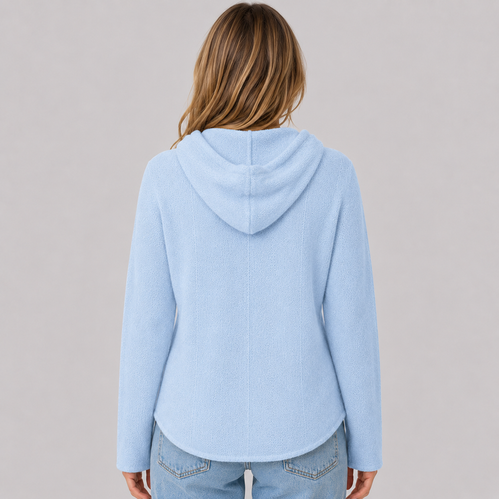 CILVELLA — Cashmere Blend Hooded Knit Sweater