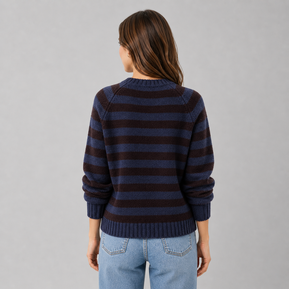 CILVELLA — Cashmere Blend Striped Knit Cardigan