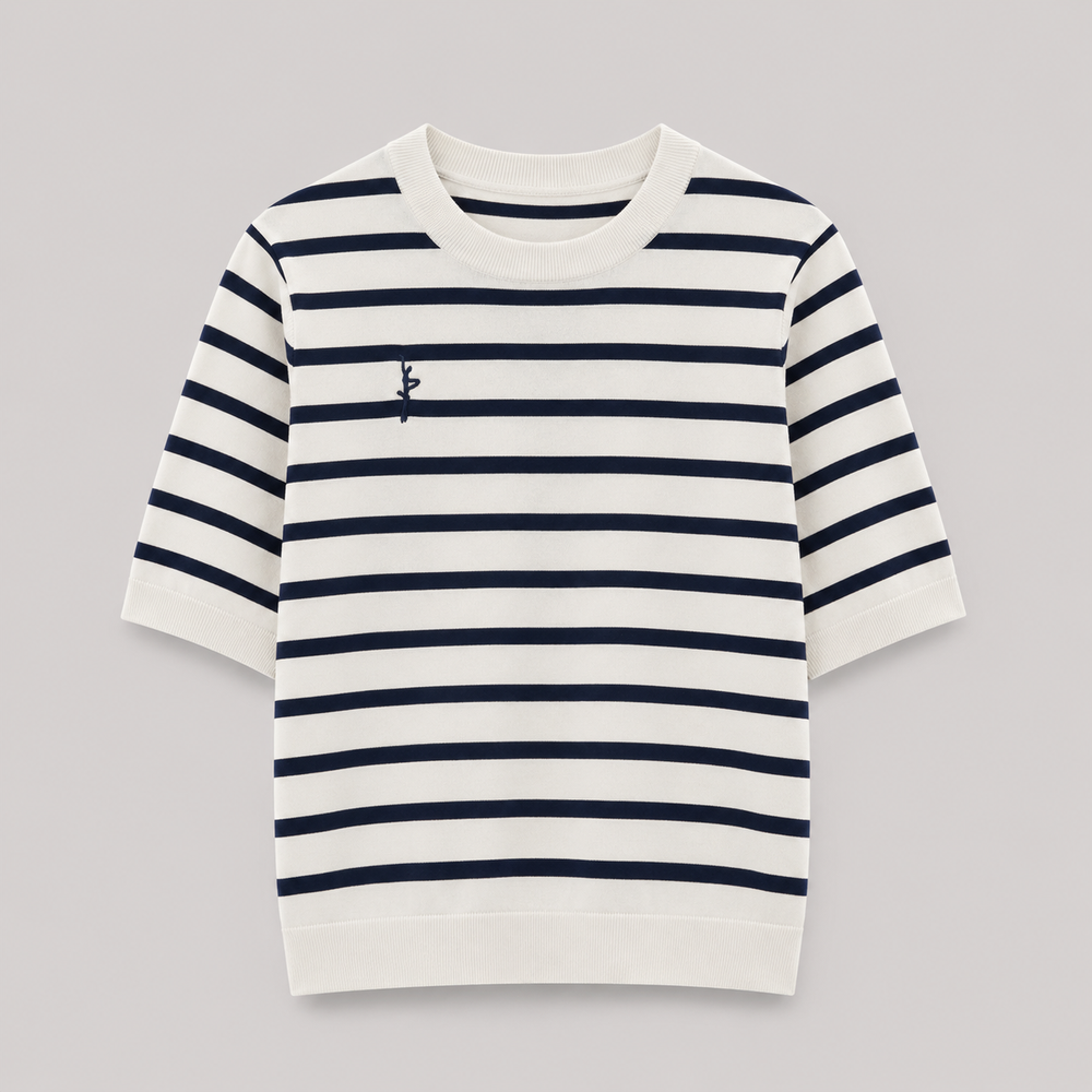 Cilvella | Tencel Lyocell Striped Knit Top