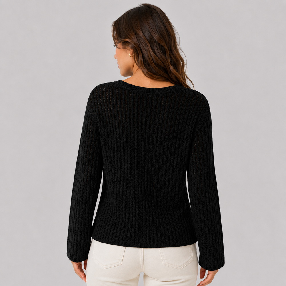 CILVELLA — Cashmere Blend Open Knit Sweater