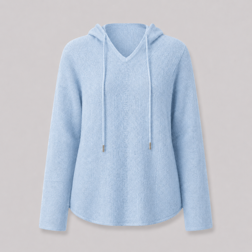 CILVELLA — Cashmere Blend Hooded Knit Sweater
