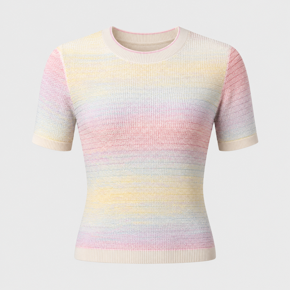 Cilvella | Tencel Lyocell Gradient Short-Sleeved Pullover