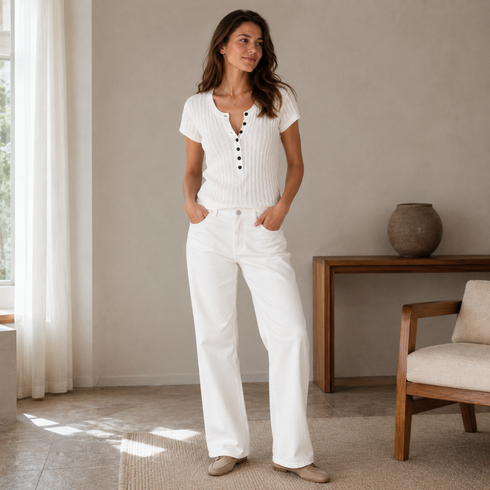 Cilvella | Tencel Lyocell Knitted Short-Sleeve Polo Shirt