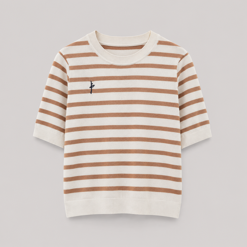 Cilvella | Tencel Lyocell Striped Knit Top