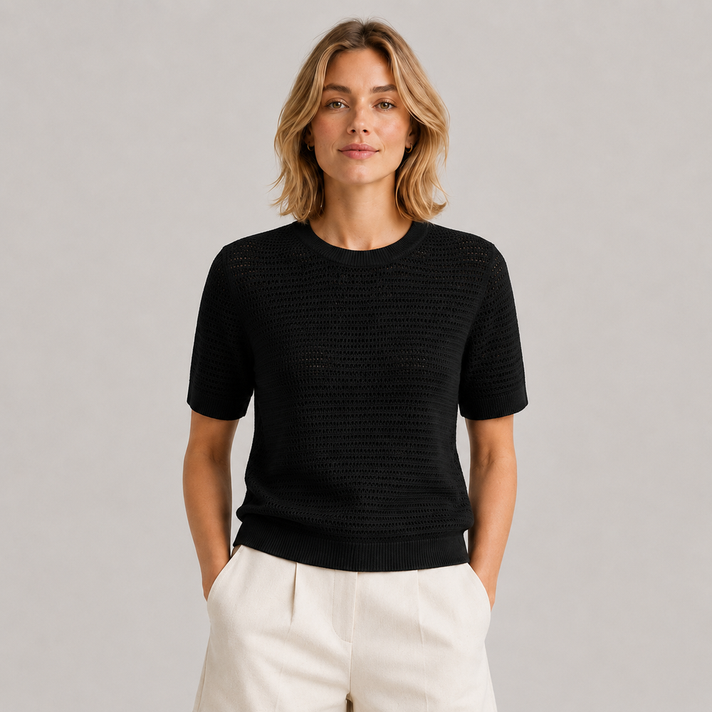 Cilvella | Tencel Lyocell Short Sleeve Knit Sweater