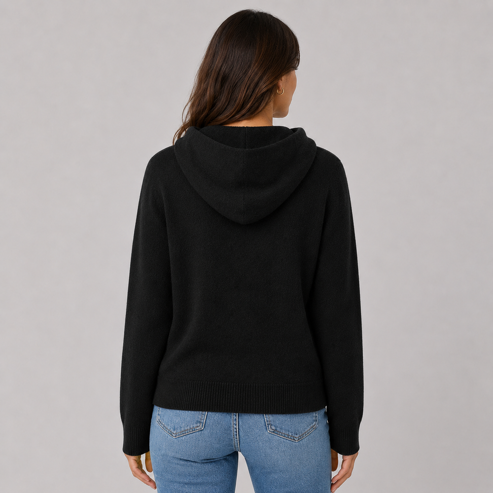 CILVELLA — Cashmere Blend Hooded Knit Sweater