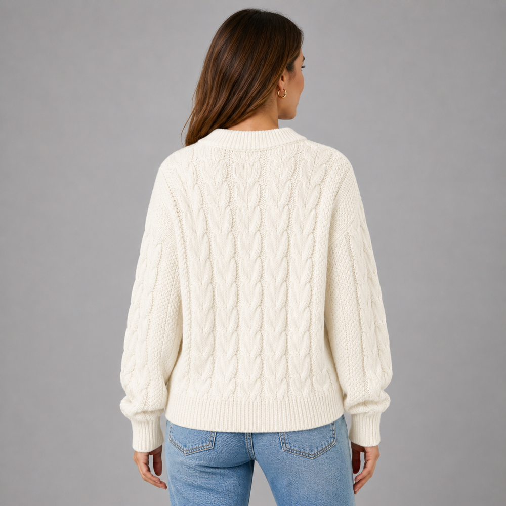 CILVELLA — Cashmere Blend Textured Knit Sweater