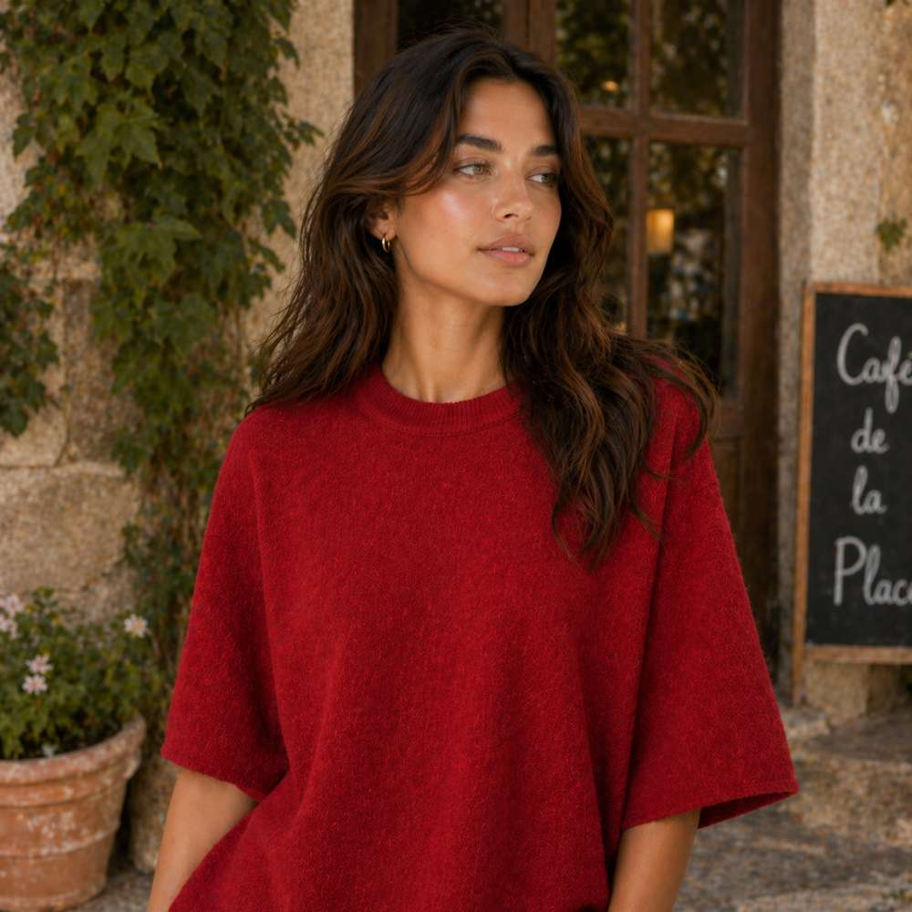 CILVELLA — Merino Wool Oversized T-Shirt
