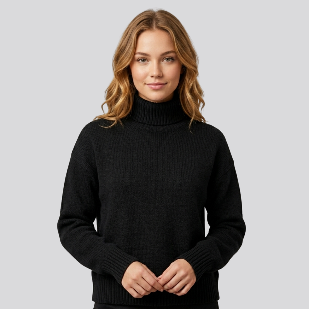 CILVELLA — Merino Wool Fuzzy Oversized Turtleneck Sweater