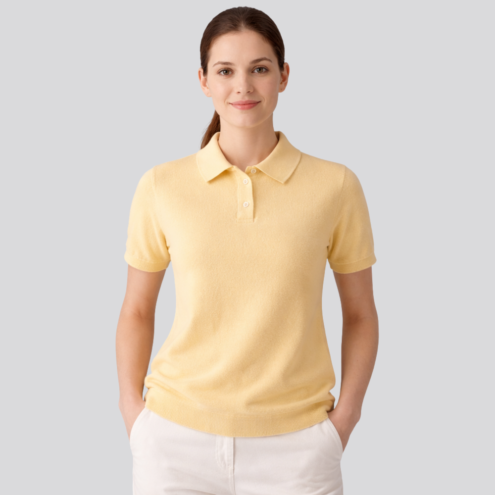 CILVELLA — Merino Wool Short Sleeve Knit Polo