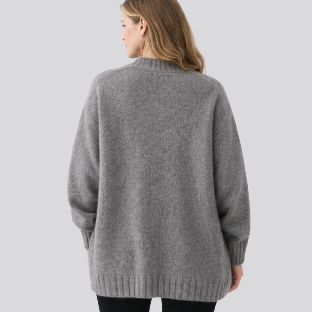 CILVELLA — Merino Wool Oversized V-Neck Cardigan