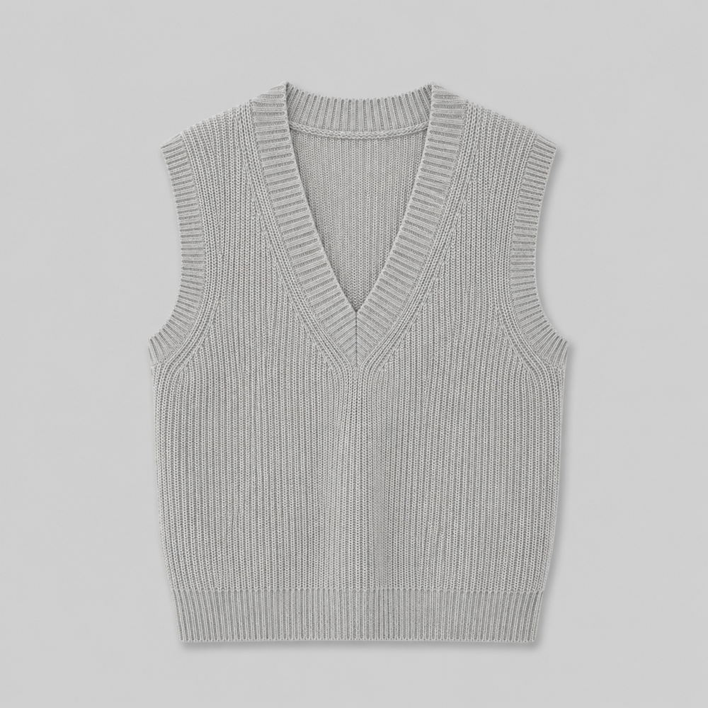 CILVELLA — Cashmere Blend V-Neck Knit Vest
