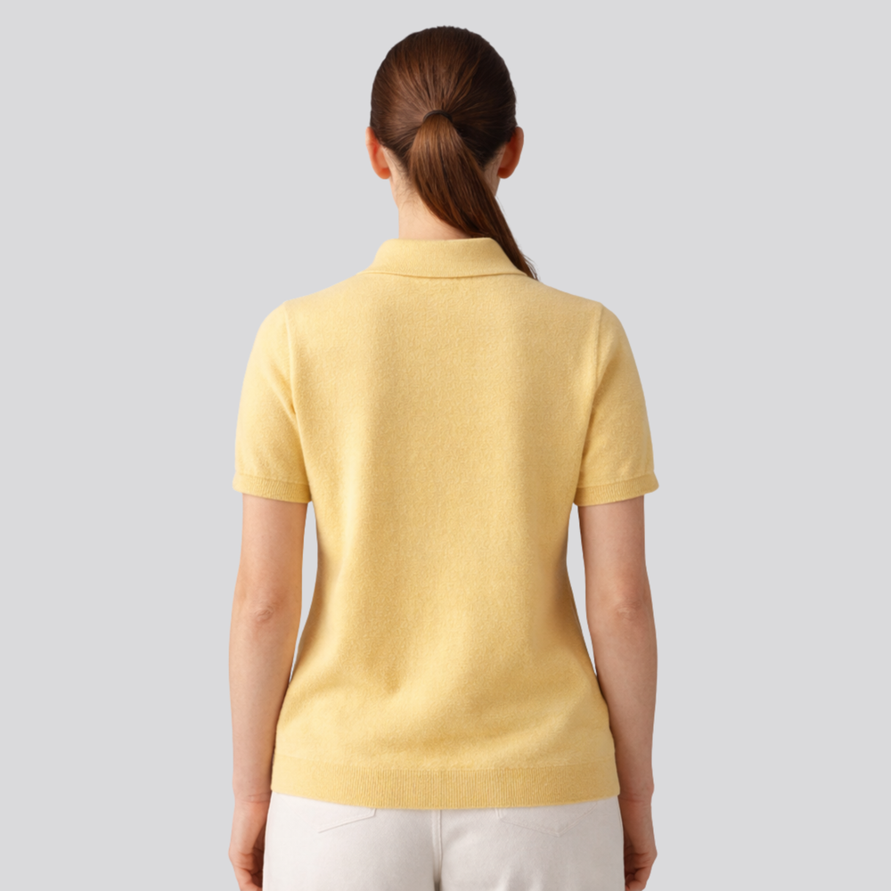 CILVELLA — Merino Wool Short Sleeve Knit Polo