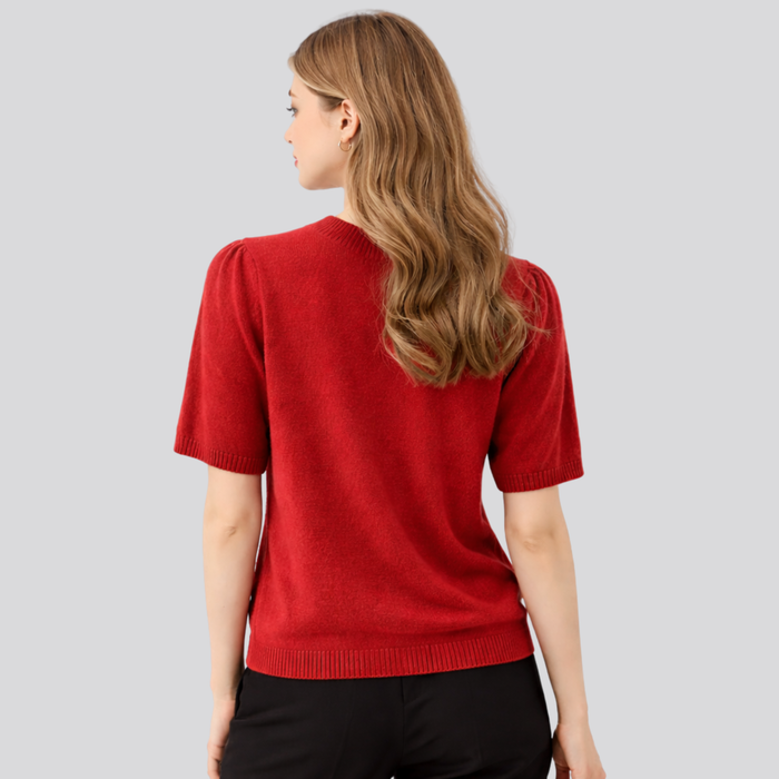 Cilvella— Elegant Merino wool Short Sleeve T-Shirt