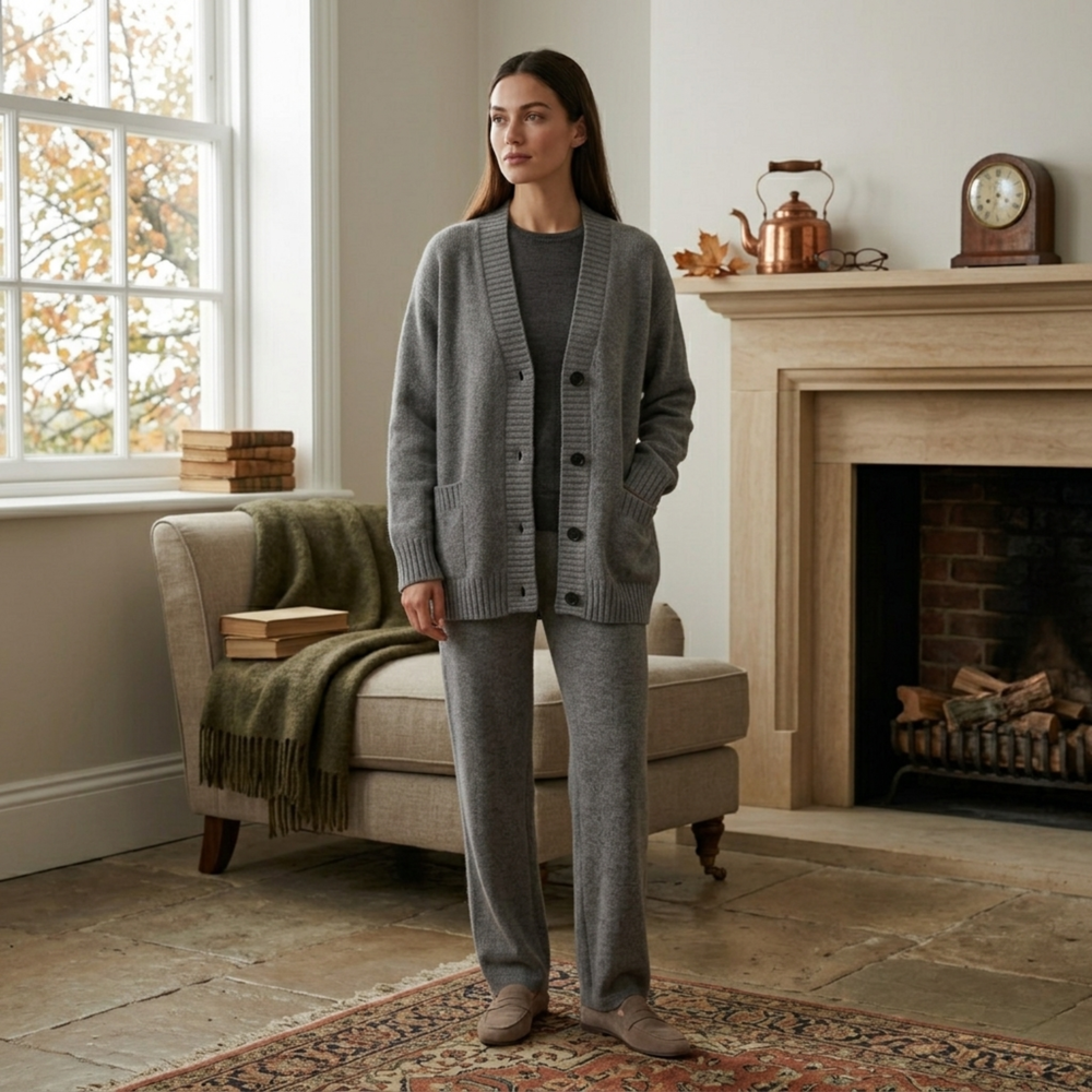 CILVELLA — Merino Wool Oversized V-Neck Cardigan