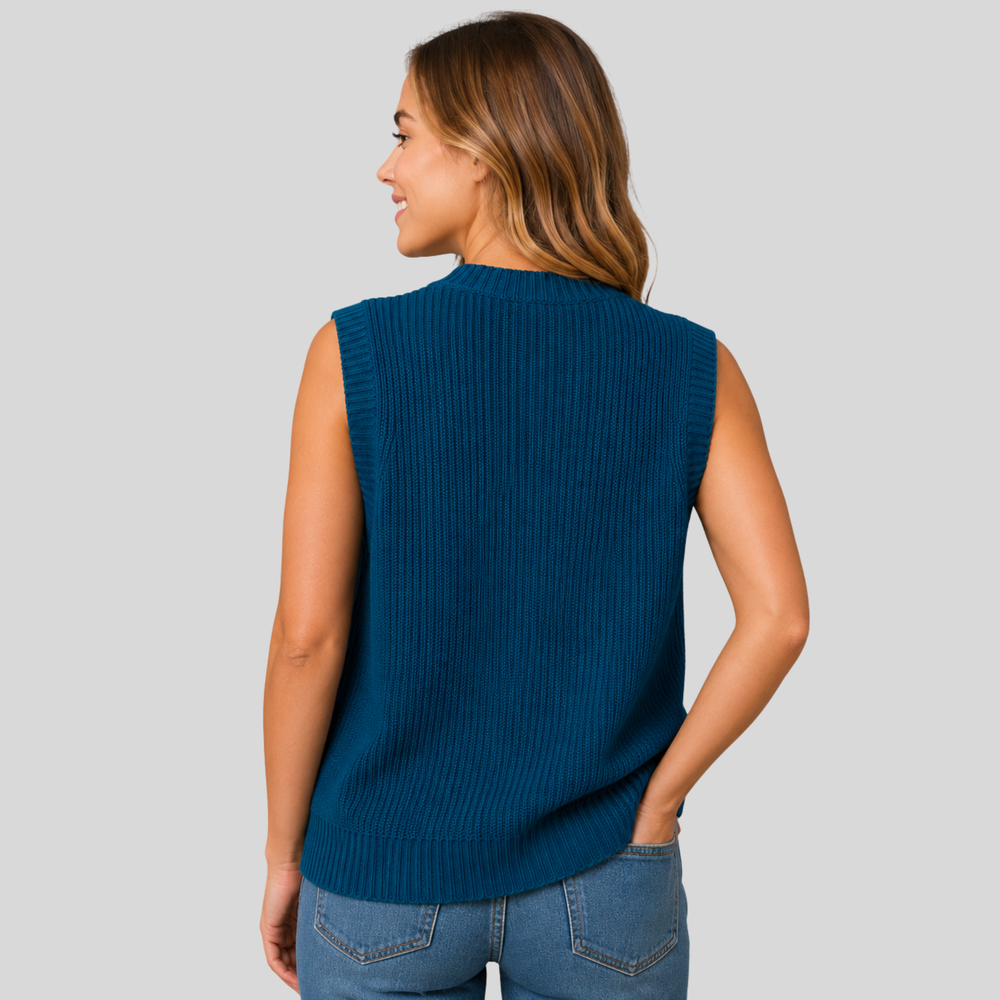 CILVELLA — Cashmere Blend V-Neck Knit Vest