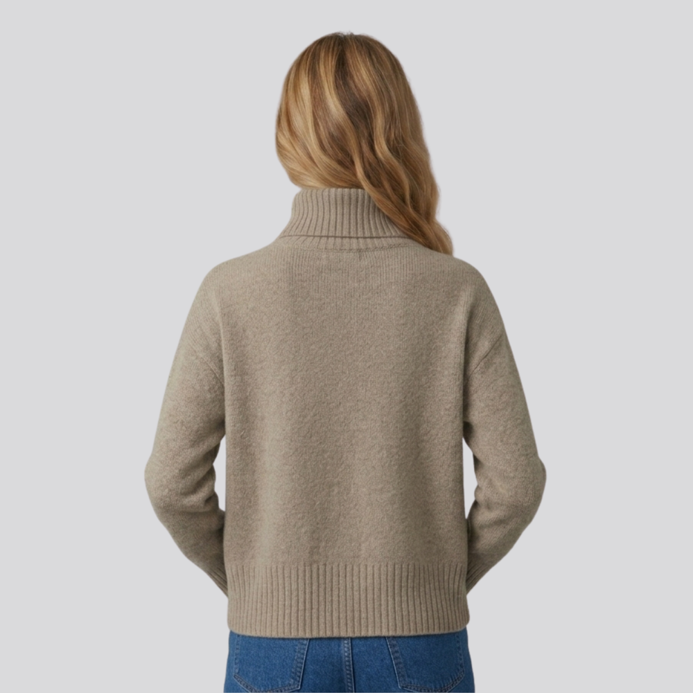 CILVELLA — Merino Wool Fuzzy Oversized Turtleneck Sweater